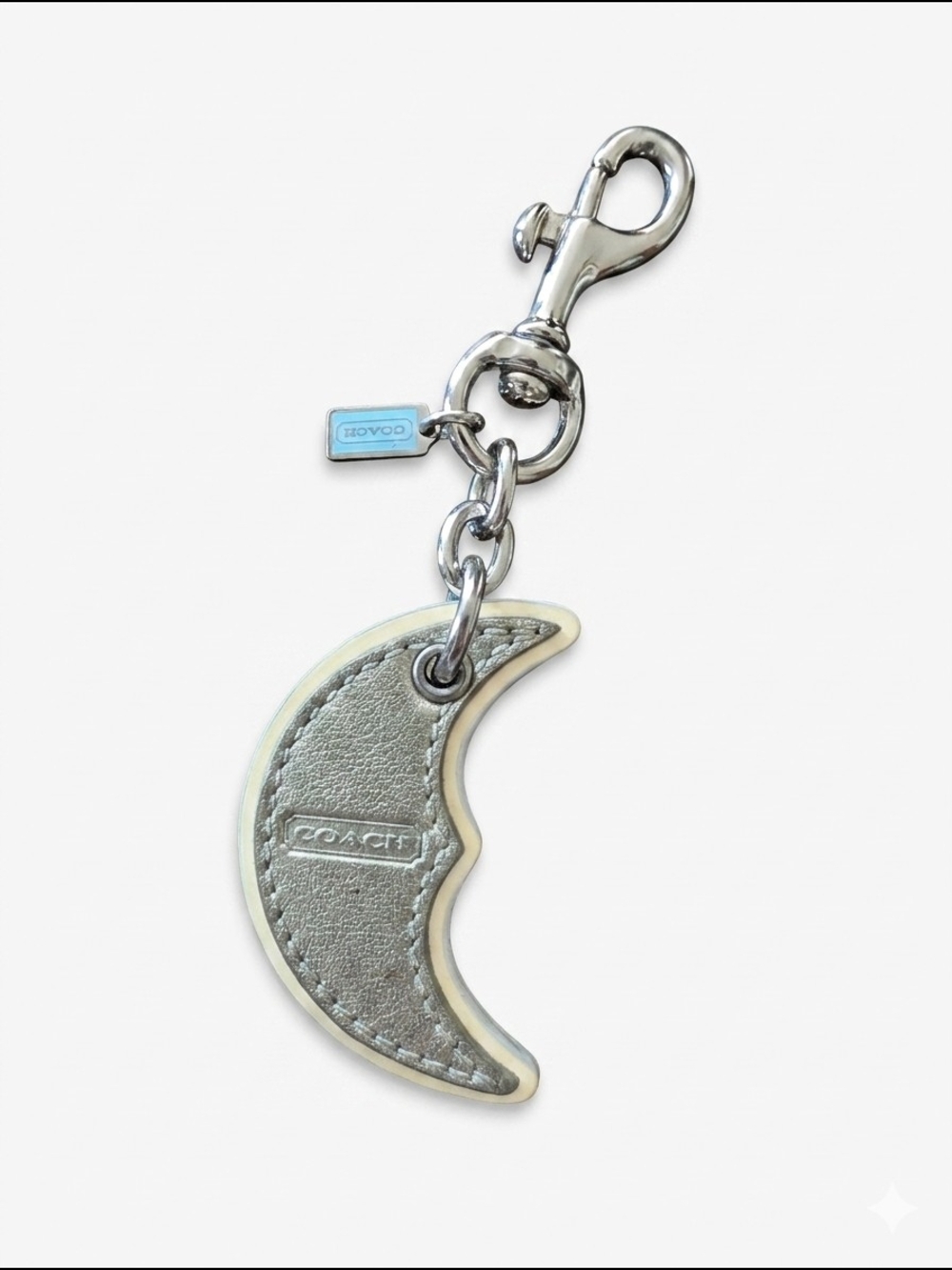 Coach Crescent Moon Leather Bag Charm/Key Chain - EUC!